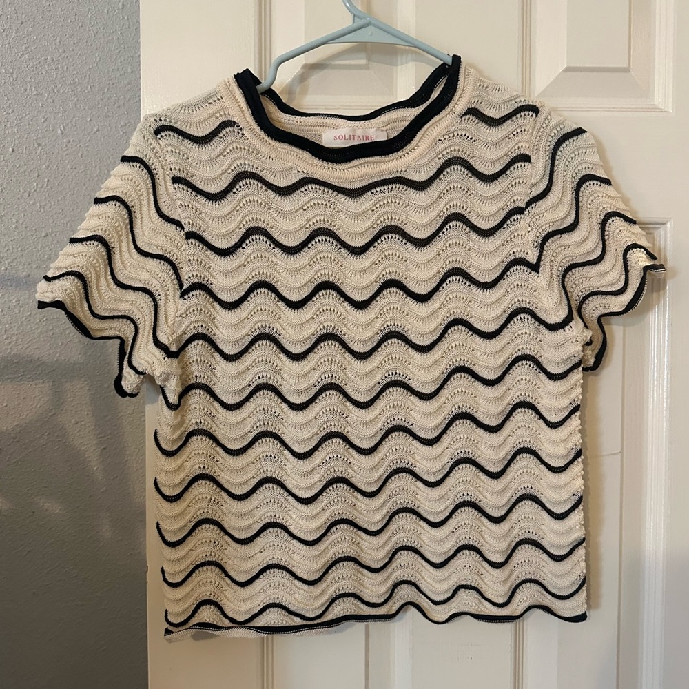 Wavy Stripe Open Knit